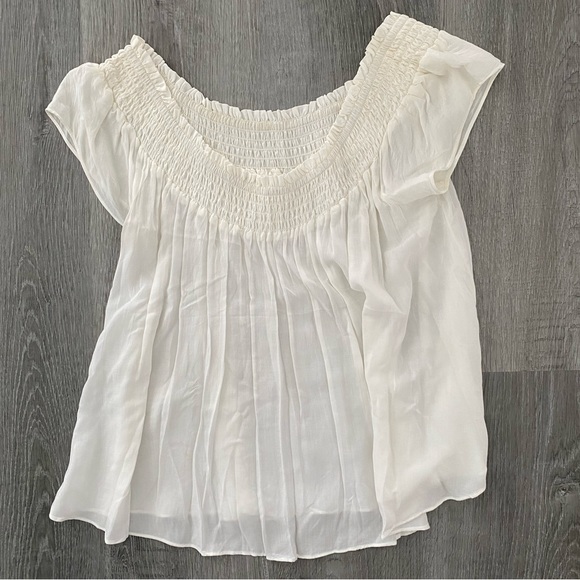 Aritzia off the shoulder cream blouse - Picture 2 of 4